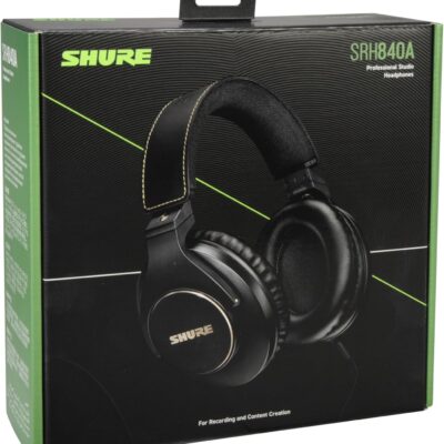 Shure SRH840A Professional Over-Ear Wired Studio Headphones – Critical Listening & Monitoring Headset with Tailored Frequency Response, Detailed Sound, Adjustable & Collapsible Design, Black