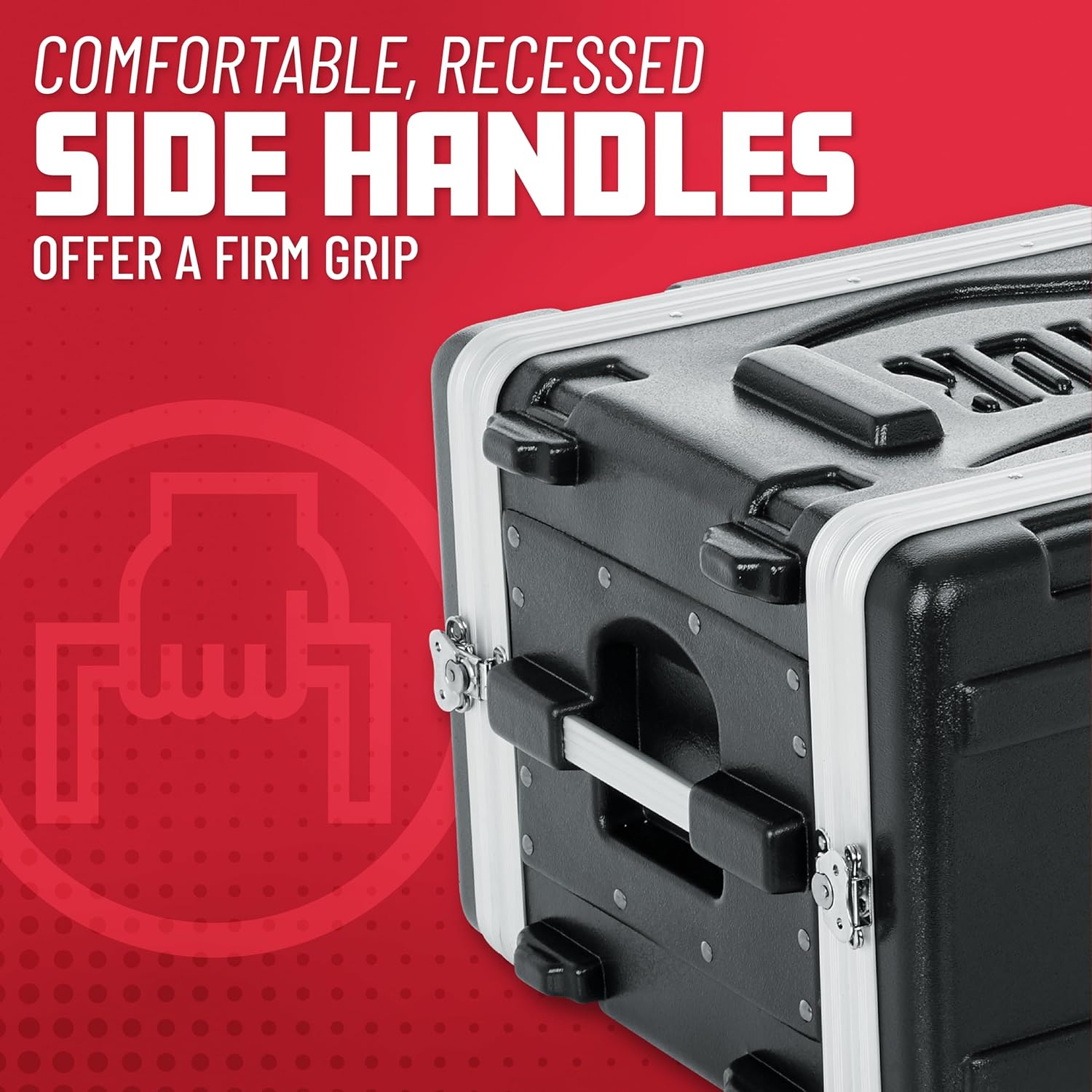 Gator Cases Lightweight Molded 6U Rack Case with Heavy Duty Latches, Shallow 14.25 Depth (GR-6S)