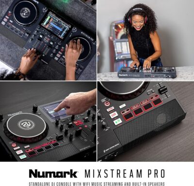 Numark Mixstream Pro Standalone System with Speakers, 7 Touch Screen, WiFi Streaming, 2 Channels & FX