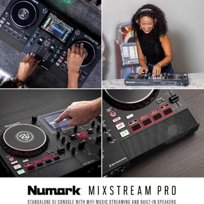 Numark Mixstream Pro Standalone System with Speakers, 7 Touch Screen, WiFi Streaming, 2 Channels & FX