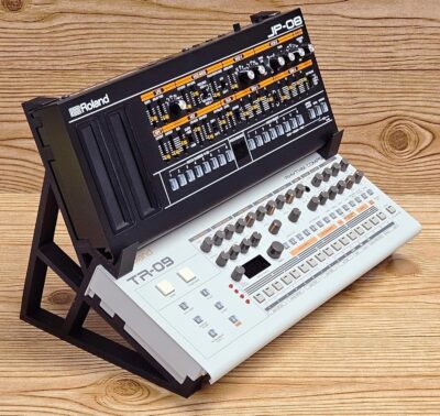 Made in the USA 2 Tier 3D Printed Desktop Mounting Stand For Roland Boutique Series TR-06 TR-08 TR-09 Drum Machine VP-03 Vocoder Synthesizer, Black