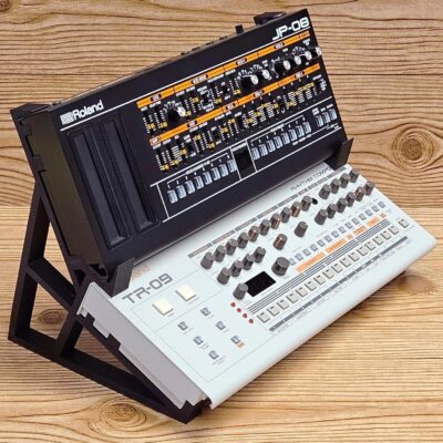 Made in the USA 2 Tier 3D Printed Desktop Mounting Stand For Roland Boutique Series TR-06 TR-08 TR-09 Drum Machine VP-03 Vocoder Synthesizer, Black