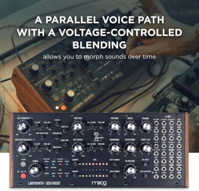 MOOG Labyrinth – Semi-Modular Parallel Generative Analog Synthesizer with Dual Sequencer, Dual Oscillators, VC Wavefolder, VC Filter, Patch Bay