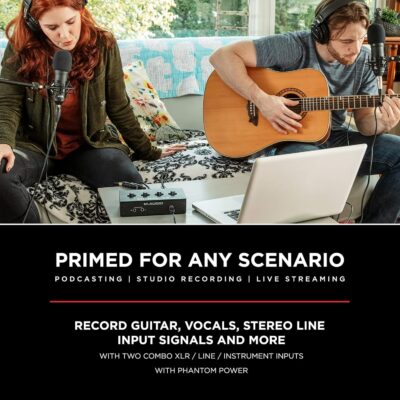 M-AUDIO M-Track Duo USB Audio Interface for Recording, Streaming and Podcasting with Dual XLR, Line and DI Inputs, plus a Software Suite Included