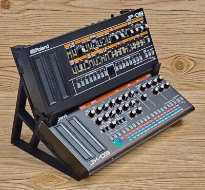 Made in the USA 2 Tier 3D Printed Desktop Mounting Stand For Roland Boutique Series TR-06 TR-08 TR-09 Drum Machine VP-03 Vocoder Synthesizer, Black
