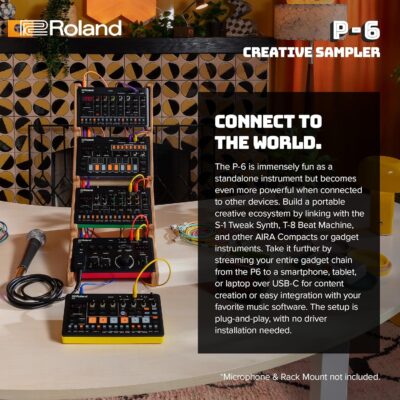 Roland AIRA Compact P-6 Creative Sampler | Granular Sound Design | Powerful Sequencer | Onboard Keyboard | Custom Loops | Built-In Mic | Hands-on Effects