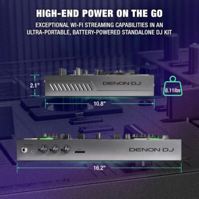 91BdiVgPK0L. AC SL1500 Denon DJ PRIME GO+ Portable DJ Controller and Mixer with Stem Separation, 2 Decks, Wi-Fi Streaming, Bluetooth, Lights Control, 7 Screen and Battery