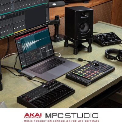 Akai Professional MPC Studio MIDI Controller Beat Maker with 16 Velocity Sensitive RGB Pads, MPC Software, Assignable Touch Strip and LCD Display