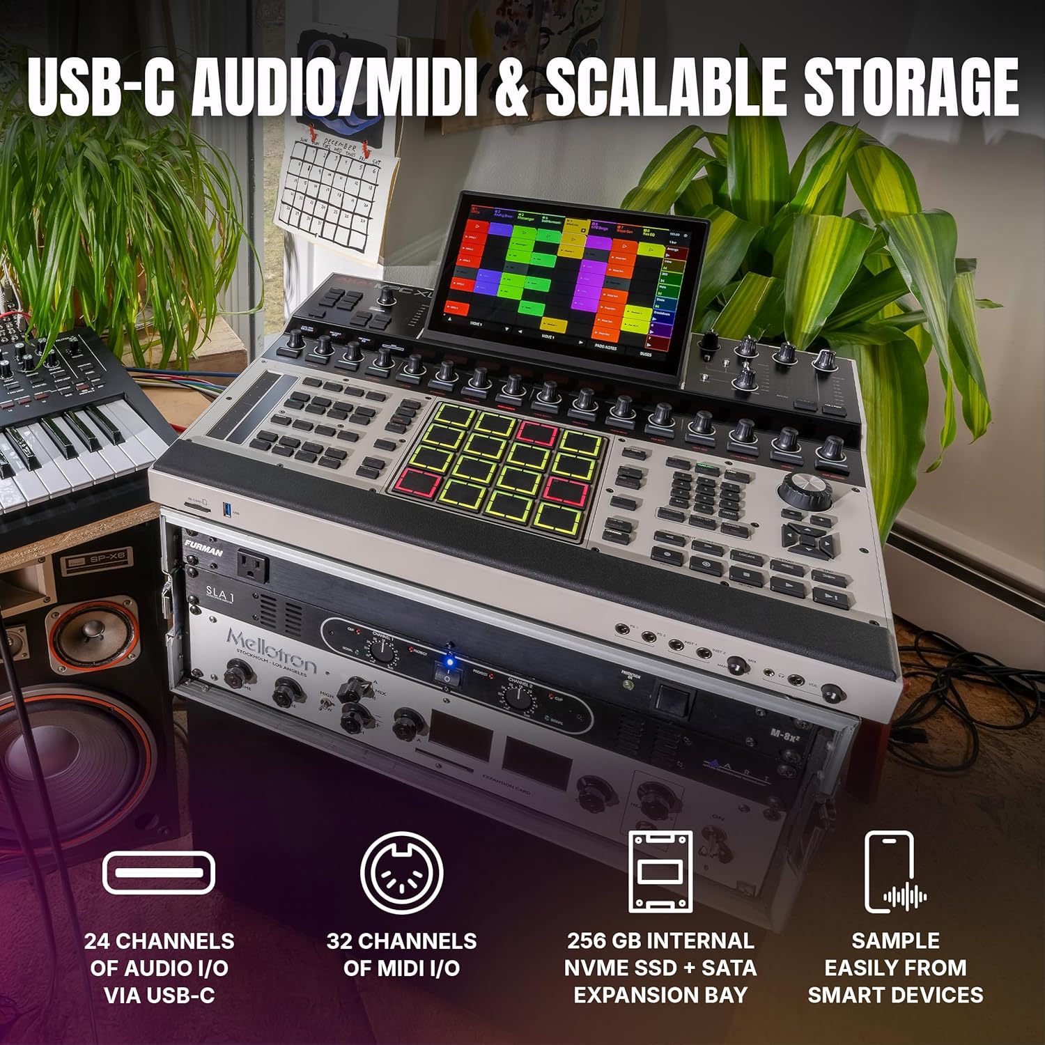 Akai Professional MPC XL Standalone Music Production Center for Sampling and Sequencing with 10.1-inch Touchscreen, 3D MPCe Pads, 8-Core CPU, 16GB RAM, 256GB SSD