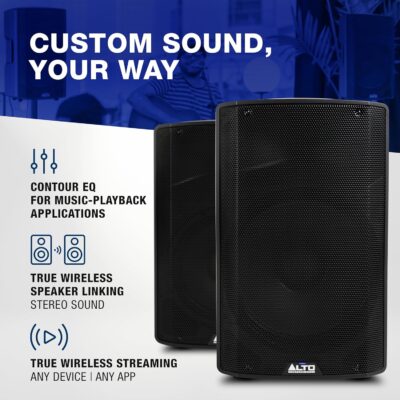ALTO TX415 700W 15 Powered PA Speaker with TWS Bluetooth, 2-Channel Mixer, for Outdoor DJ or Band Performances, Rehersals, Venues or Events