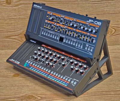 Made in the USA 2 Tier 3D Printed Desktop Mounting Stand For Roland Boutique Series TR-06 TR-08 TR-09 Drum Machine VP-03 Vocoder Synthesizer, Black
