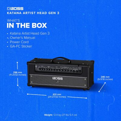 91KbTpFQFLL. AC SL1500 BOSS Katana Artist Head Gen 3 Guitar Amplifier | Flagship 100-Watt Amp Head | Evolved Tube Logic Sound | Sophisticated Tone Tools | Advanced Performance Features