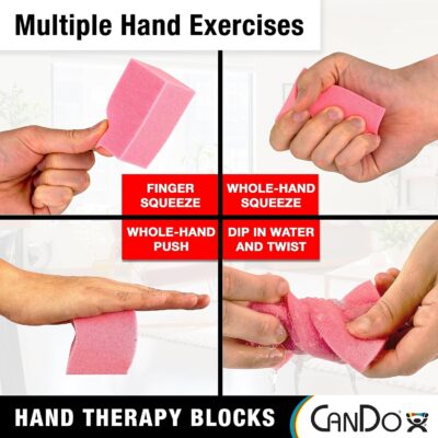 91KiSwgW6ML. AC SL1500 CanDo Hand Therapy Blocks – Extra-Soft Through Firm), Pack of 12 – Grip Strengthening Foam Hand Exercise Tools for Physical Therapy, Arthritis, Carpal Tunnel, Stress Relief, Anxiety