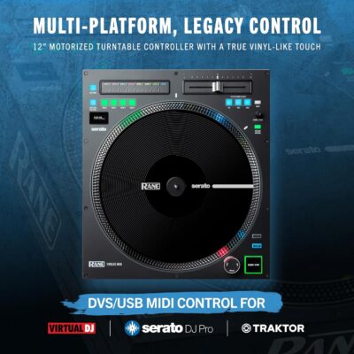 RANE Twelve MKII – 12-Inch Motorized Vinyl Like DJ MIDI Controller Turntable with USB MIDI and DVS Control for Traktor, Virtual DJ and Serato DJ