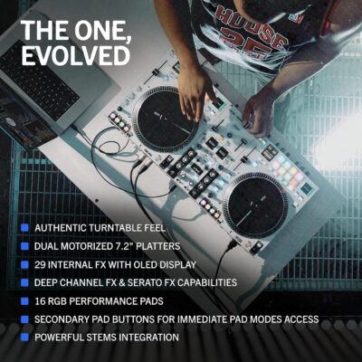 RANE ONE MKII Motorized Serato DJ Pro Controller with 2 Decks, Internal FX, Deep Stems Control for Scratch DJs, Clubs and Events