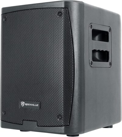 91VlmJlJsOL. AC SL1500 Rockville Titan Portable Array 1200W Battery Powered PA DJ Speaker System w/Subwoofer, Bluetooth 5.0, Rechargeable Battery, Built-in Mixer, for Outdoor Events and Small Gigs