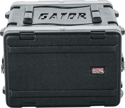91Z9a1gkBL. AC SL1500 Gator Cases Lightweight Rolling 6U Rack Case with Heavy Duty Latches, Retractable Tow Handle, and Recessed Wheels, Standard 19.25 depth, (GRR-6L)