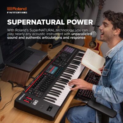 91ajHqW03nL. AC SL1500 Roland FANTOM-06 | 61-Note Synthesizer Keyboard | Thousands of Electronic & Acoustic Sounds | ZEN-Core & SuperNATURAL Technologies | Lightweight & Durable | Deep Onboard Sampling | DAW Integration