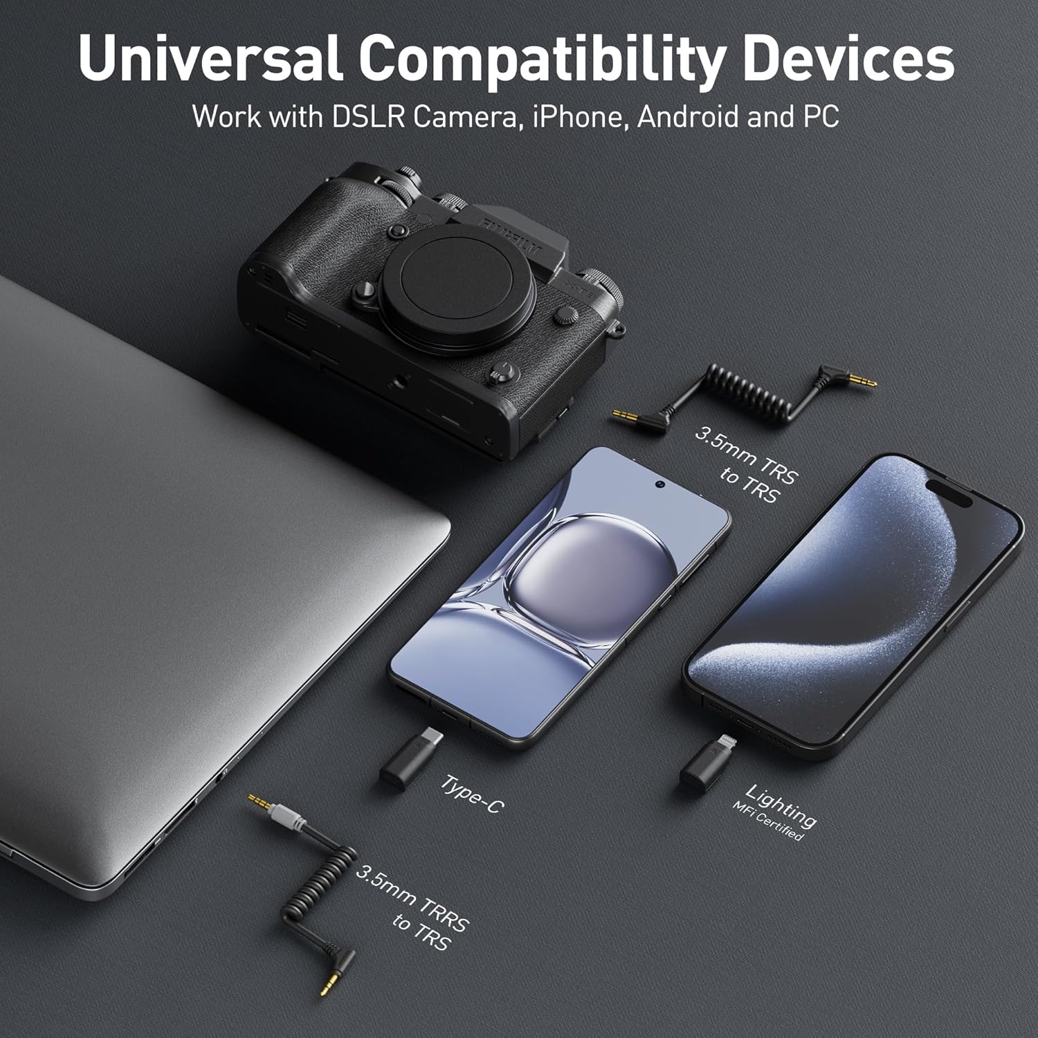 Saramonic BLINK500B2+ Wireless Lavalier Microphone for iPhone/Camera/Android, Detail-Rich Audio, 40h Battery Life, Clip on Wireless Lapel Mic for Live Streaming Video Conference Recording