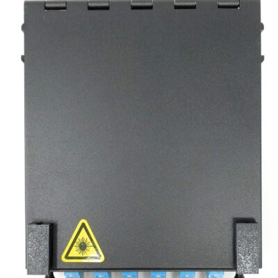 Ultra Spec Cables Wall Mount Fiber Enclosure with Splicing Module and Loaded 6 Port LC-UPC Singlemode Duplex LGX Panel