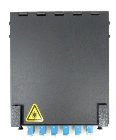 Ultra Spec Cables Wall Mount Fiber Enclosure with Splicing Module and Loaded 6 Port LC-UPC Singlemode Duplex LGX Panel