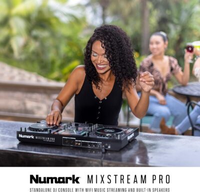 Numark Mixstream Pro Standalone System with Speakers, 7 Touch Screen, WiFi Streaming, 2 Channels & FX
