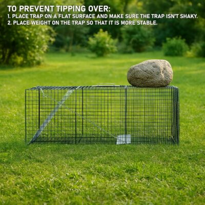 91pOwPQS1ML. AC SL1500 HOMESTEAD 42 Heavy Duty Live Animal Trap – Professional Quick Set Trigger, Galvanized Steel Cage, Camouflage Finish, Rust Proof Mesh, Fully Assembled | Humane Catch & Release Raccoon, Fox & Similar