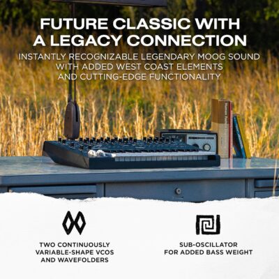 MOOG Messenger – Next-Gen Monophonic Analog Keyboard Synthesizer with 32 Keys, 64-Step Sequencer, 256 Presets and RES BASS Compensation