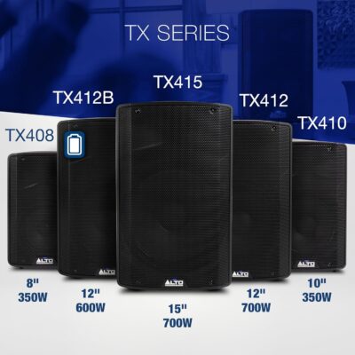 ALTO TX415 700W 15 Powered PA Speaker with TWS Bluetooth, 2-Channel Mixer, for Outdoor DJ or Band Performances, Rehersals, Venues or Events