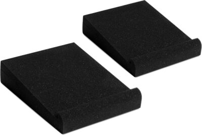 Sound Addicted – Studio Monitor Isolation Pads for 3-4.5 inches Small Speakers, Pair of 2 High Density Dampening Acoustic Stands Foam which Fits Most Bookshelfs and Desktops | SMPad 4