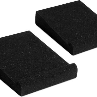 Sound Addicted – Studio Monitor Isolation Pads for 3-4.5 inches Small Speakers, Pair of 2 High Density Dampening Acoustic Stands Foam which Fits Most Bookshelfs and Desktops | SMPad 4