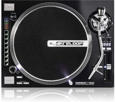 Reloop AMS-RP-8000 RP-8000 Advanced Hybrid Torque Turntable with Upper-Torque Direct Drive, Black
