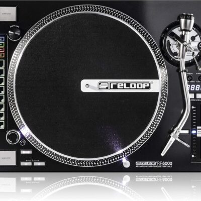 Reloop AMS-RP-8000 RP-8000 Advanced Hybrid Torque Turntable with Upper-Torque Direct Drive, Black