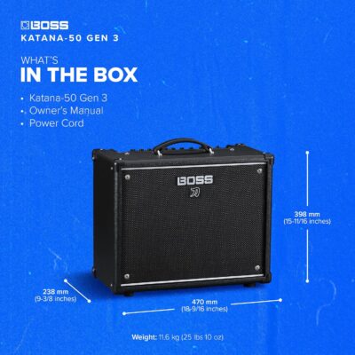 91uQEbAptuL. AC SL1500 BOSS Katana-50 Gen 3 Guitar Amplifier | Compact 50-Watt Combo Amp | Custom 12-Inch Speaker | Evolved Tube Logic Sound | 12 Amp Characters | Onboard BOSS Effects | Advanced Connectivity & More
