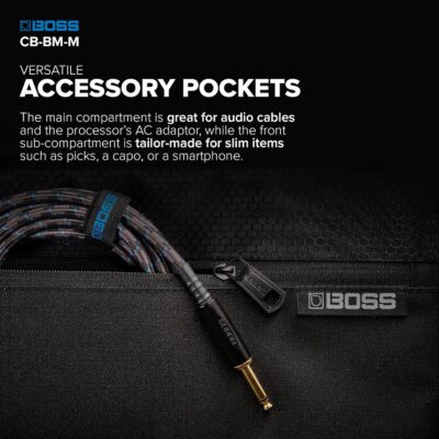 91xMB7l EZL. AC SL1500 BOSS CB-BM-M | Multi-Effects Case | Compatible GT-1000, GX-100, ME-90, & ME-90B | Lightweight & Durable | Thick Internal Padding | Adjustable Shoulder Strap | Versatile Accessory Pockets