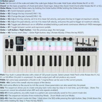 M-VAVE SMK37 PRO MIDI keyboard controller with 16 backlit drum pads, perfect for music production and beat making with responsive touch sensitivity