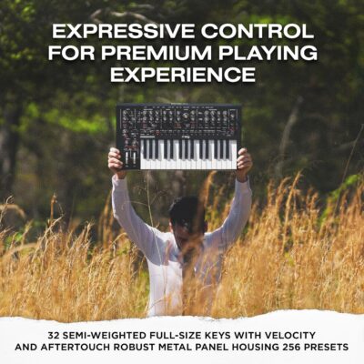 MOOG Messenger – Next-Gen Monophonic Analog Keyboard Synthesizer with 32 Keys, 64-Step Sequencer, 256 Presets and RES BASS Compensation