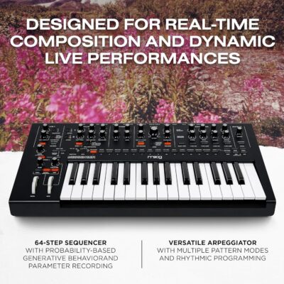 MOOG Messenger – Next-Gen Monophonic Analog Keyboard Synthesizer with 32 Keys, 64-Step Sequencer, 256 Presets and RES BASS Compensation