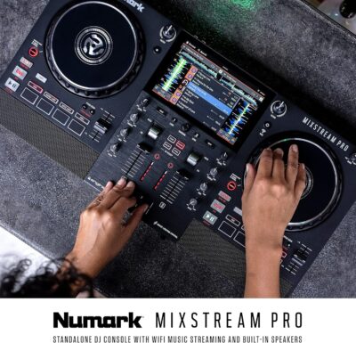 Numark Mixstream Pro Standalone System with Speakers, 7 Touch Screen, WiFi Streaming, 2 Channels & FX
