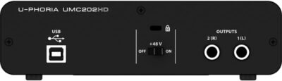 Behringer UMC202HD Audiophile 2×2, 24-Bit/192 kHz USB Audio Interface with Midas Mic Preamplifiers | For Recording Microphones and Instruments