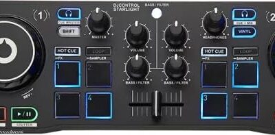 41do4rCUL. AC Hercules DJControl Starlight Ultra Portable Compact DJ Controller Bundle with Case, MIDI Cable, and Austin Bazaar Polishing Cloth