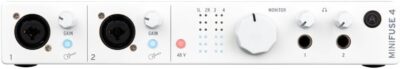 41nvXsDJuqL. AC SL1000 Arturia MiniFuse 4 Versatile Desktop USB-C Audio Interface, White w/ 2-Pack Pig Hog PHM10 8mm XLR Microphone Cable and Liquid Audio Polishing Cloth