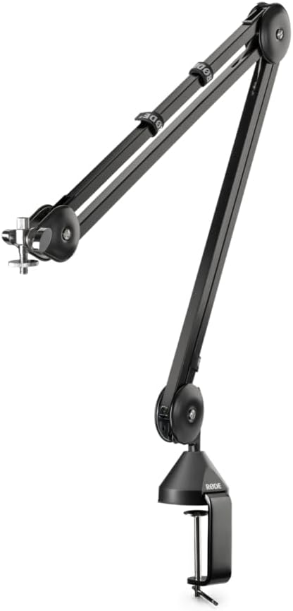 Electro-Voice RE320 Cardioid Dynamic Broadcast Microphone with 309A Suspension Shockmount, Rode PSA1 Desk-Mounted Broadcast Microphone Boom Arm and 2X XLR Cables