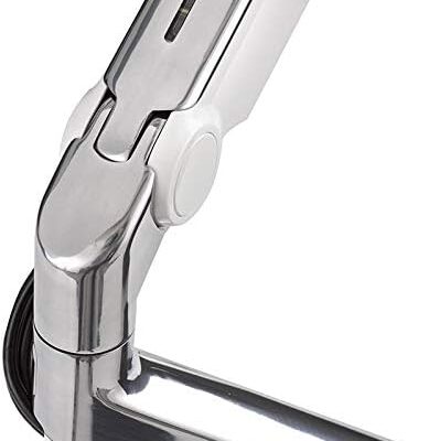 41rtdlDl9jL. AC Humanscale M8 Adjustable Articulating Computer Monitor Arm – Both Mounts Clamp and Bolt Through Mount with Base – Silver with Gray Trim