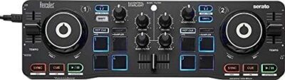 Hercules DJControl Starlight | Pocket USB DJ Controller with Serato DJ Lite, touch-sensitive jog wheels, built-in sound card and built-in light show (Renewed)