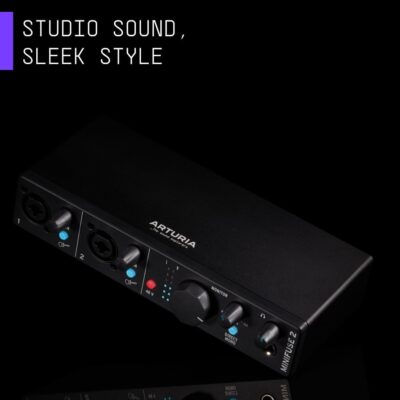 51B4BdWi4bL. AC SL1080 Arturia – MiniFuse 2 – Compact USB Audio & MIDI Interface with Creative Software for Recording, Production, Podcasting, Guitar – Black