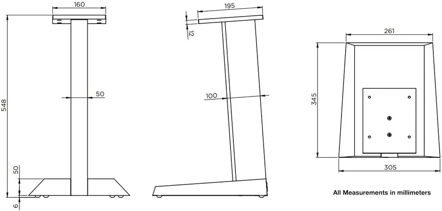 Focal Theva/Vestia Bookshelf Stands – Stands for Focal Theva Bookshelf Speakers, Pair – FTHEVAN1ST