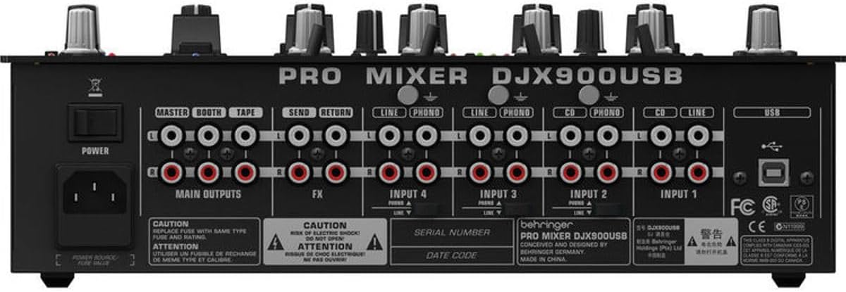 Behringer PRO MIXER DJX900USB Professional 5 Channel DJ Mixer with INFINIUM Contact-Free VCA Crossfader, Advanced Digital Effects and USB/Audio Interface