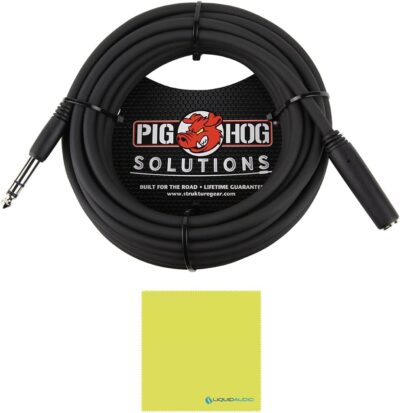 Sennheiser HD 490 PRO Open-Back Professional Headphones Bundle with 25ft Pig Hog Headphone Extension Cable & Polishing Cloth – Studio Monitoring, Mixing, and Critical Listening