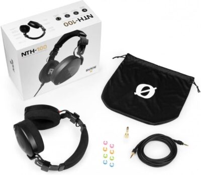 Rode PodMic Dynamic Podcasting Microphones (Pair) with 2X PSA1+ Professional Studio Boom Arms, NTH-100 Professional Closed Back Over Ear Headphones, XLR Cables and StreamEye Polishing Cloth